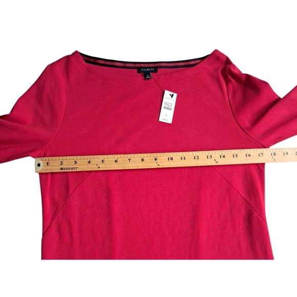 NWT Talbots Dress Red Bow 3/4 Sleeve Sheath Classic Preppy Women's Small - Picture 9 of 10